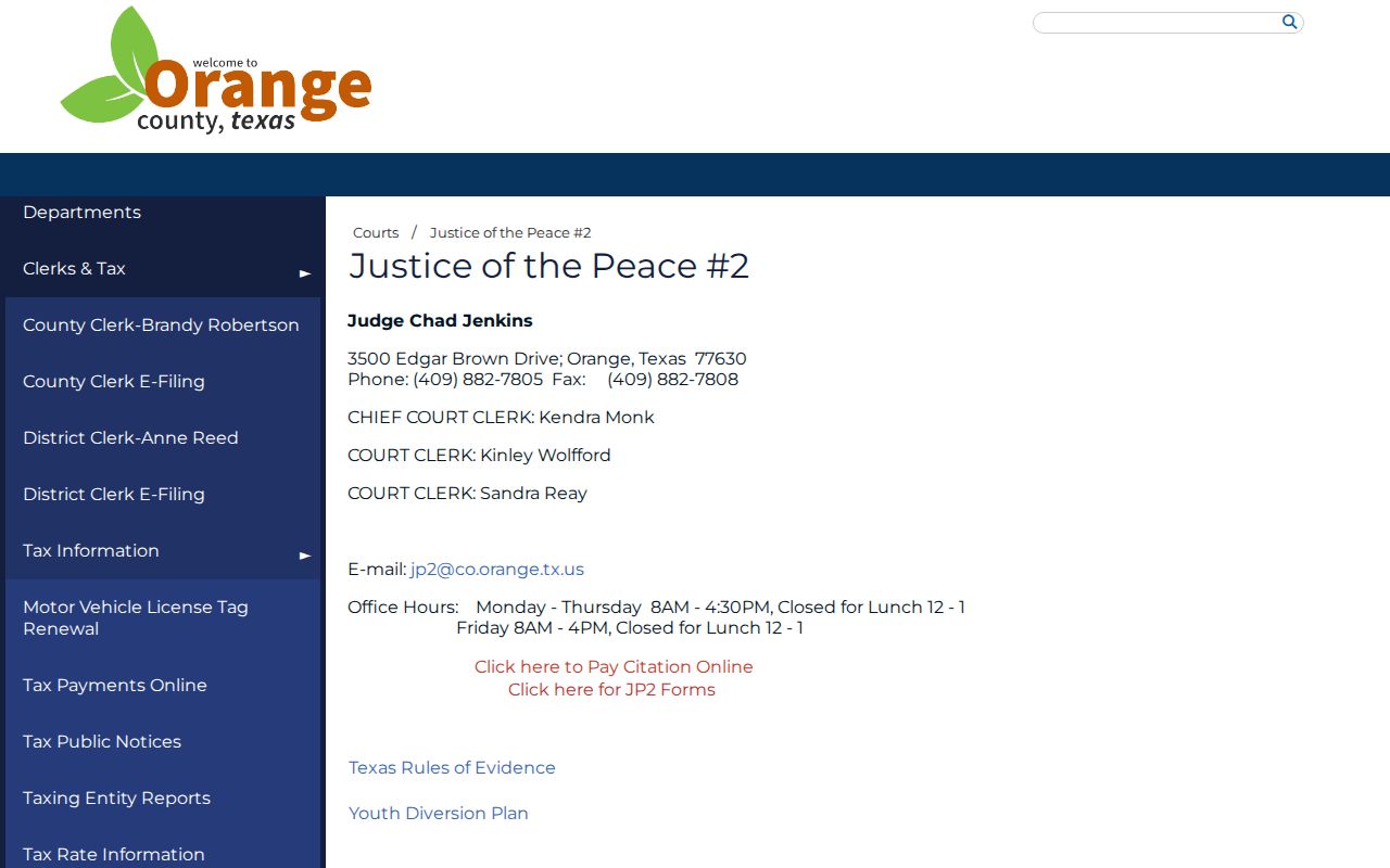 Orange County traffic court records at Justice of the Peace 2