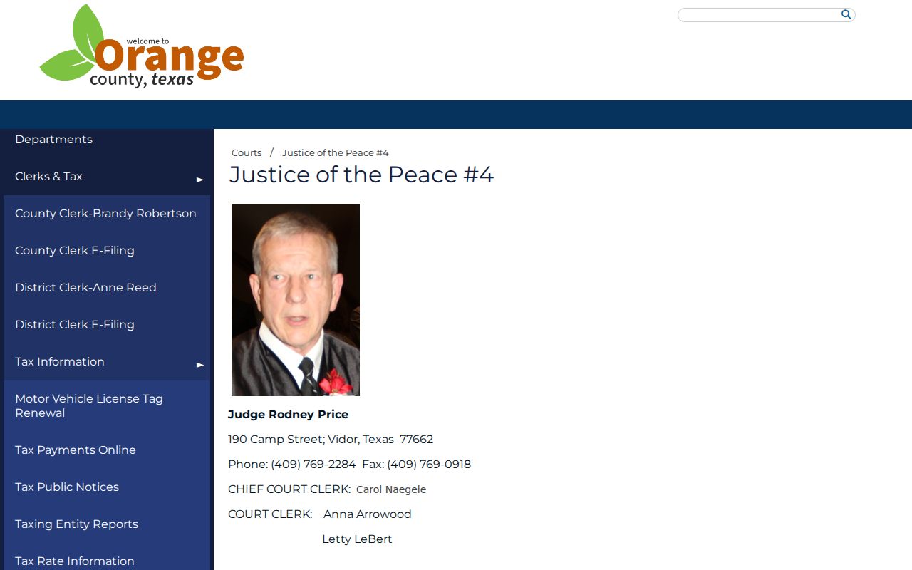 Orange County traffic court records at Justice of the Peace 4