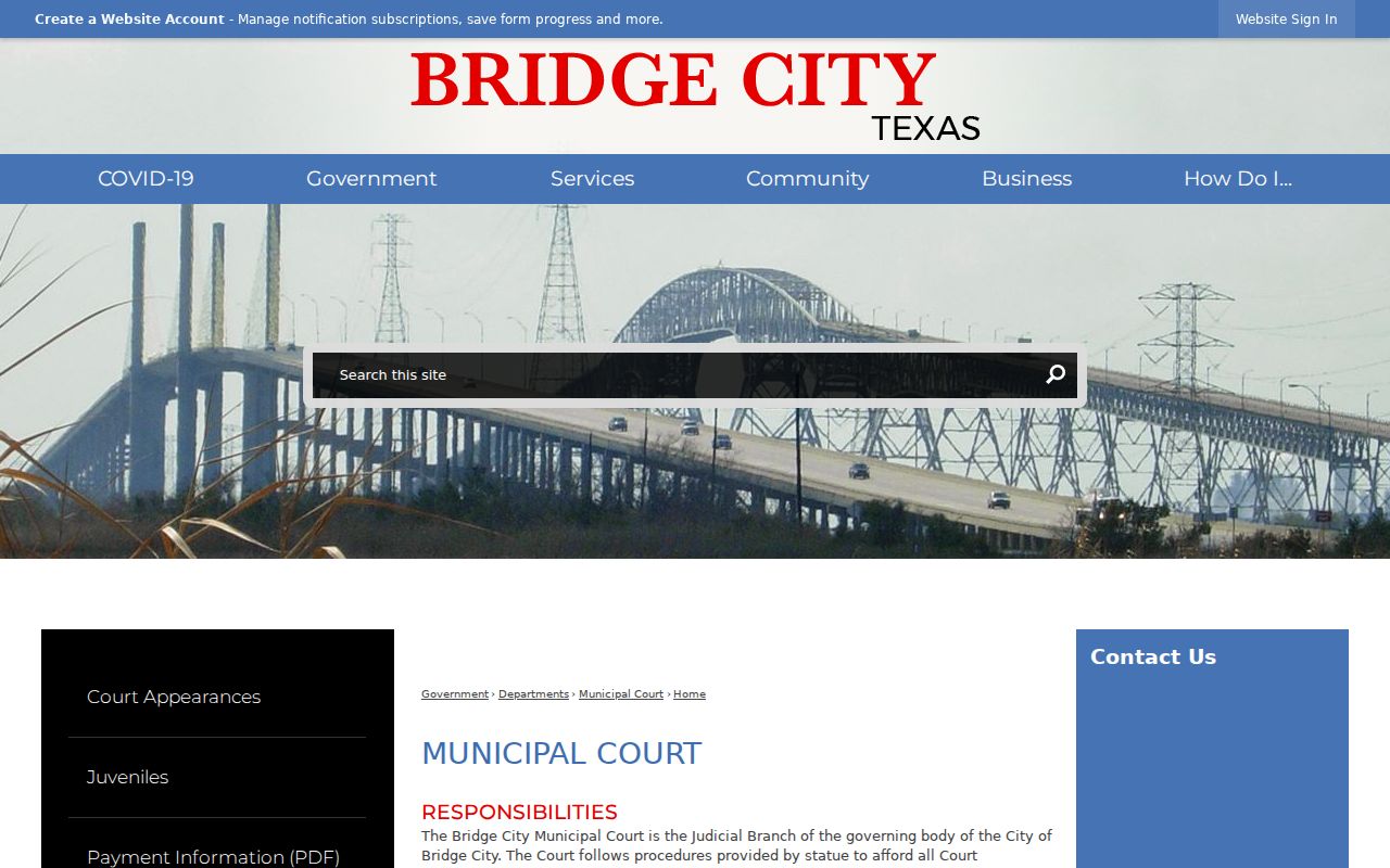 Orange County Bridge City Municipal Court docket and Class C case information